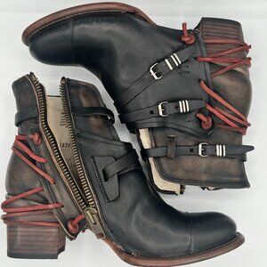 Freebird Crue Boots - Black/Cognac/Red - Women's Size 12